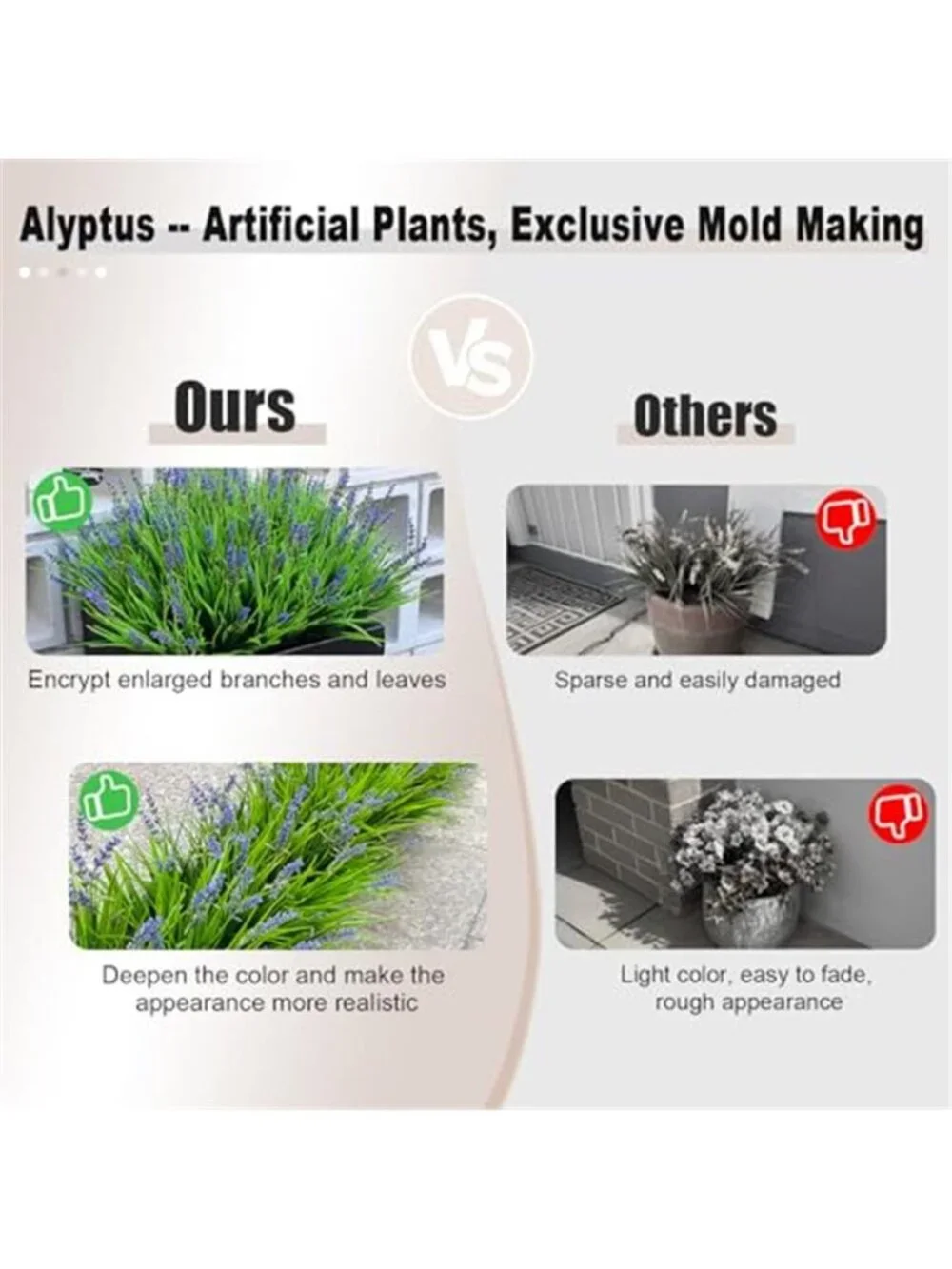 Artificial Plants Outdoor Fake Monkey Grass with Flowers for Pot UV Resistant